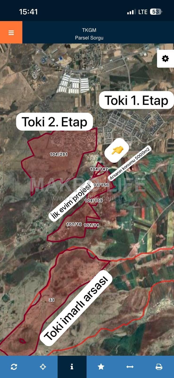OĞLAKLI DA PROJELERİN ORTASINDA İMARA SIFIR SATILIK 5000 M2 TARLA